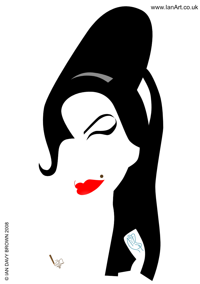 Amy-Winehouse-Caricature-Symbolic-cartoon-created-Ian-Davy-Brown-IanArt-IDB