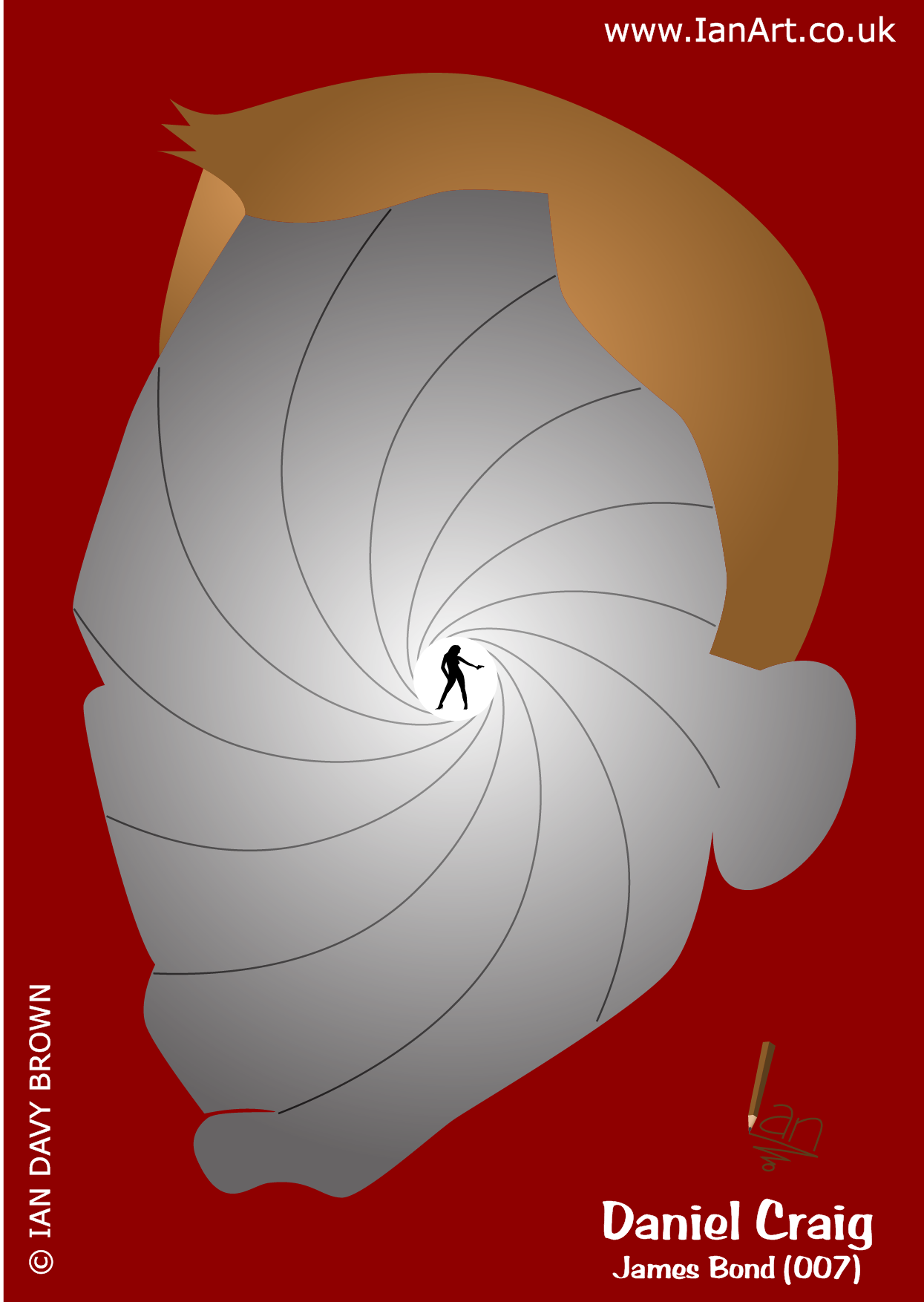 Daniel-Craig-James-Bond-007-Caricature-Symbolic-cartoon-created-Ian-Davy-Brown-IanArt-IDB