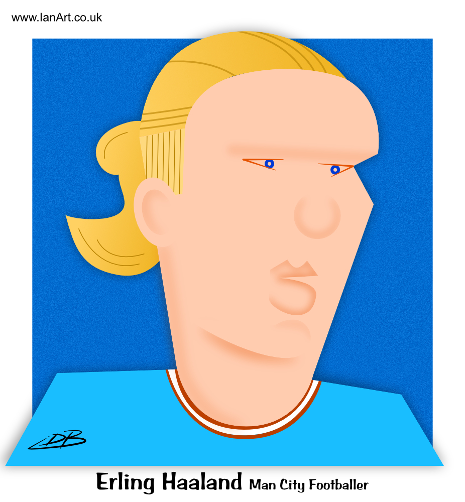 Erling_Haaland_Manchester_City_Football_Player_caricature_cartoon