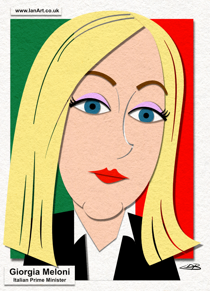 Giorgia Meloni Italian Prime Minister caricature
